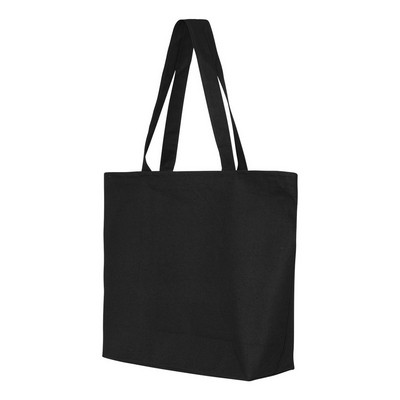 Q-Tees™ Canvas Zippered Tote Bag (Blank)
